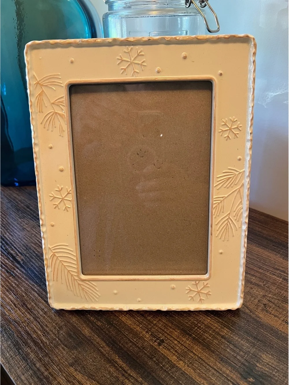 Lot of 3  PAPYRUS metallic seafoam blue and ivory Picture frames